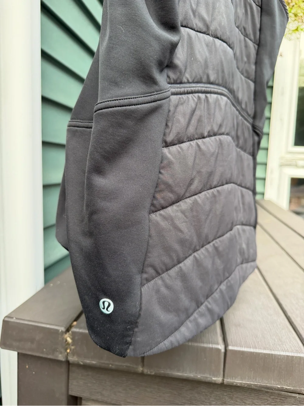 lululemon athletica Black Quilted Hooded Vest